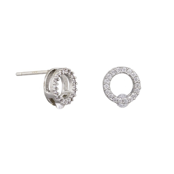 Tiger Tree Silver Mary Crystal Earrings