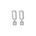 Silver  earrings with square gemstones