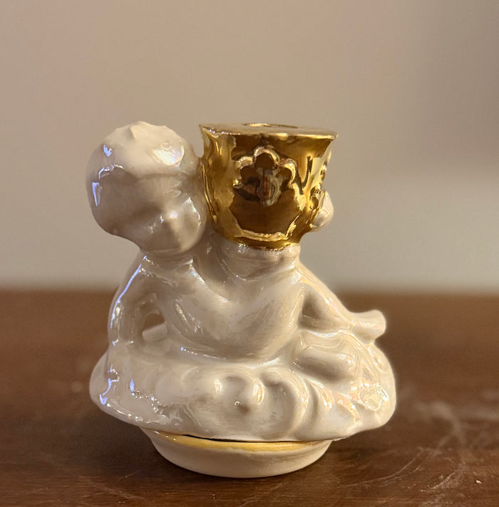 Tiny Gold Cherub  Incense cone burner