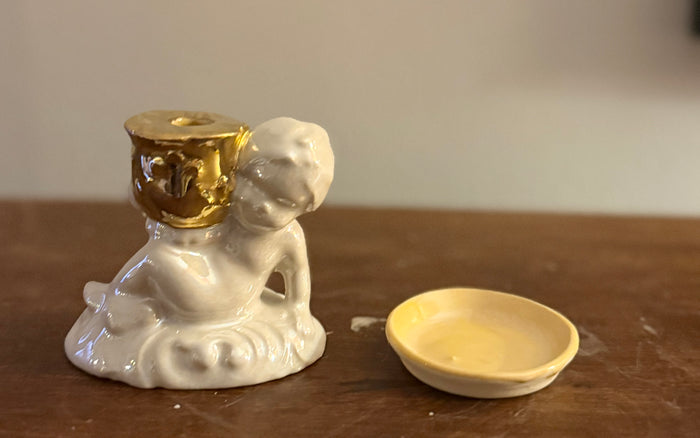 Tiny Gold Cherub  Incense cone burner
