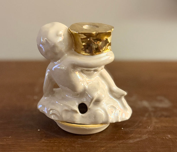 Tiny Gold Cherub  Incense cone burner