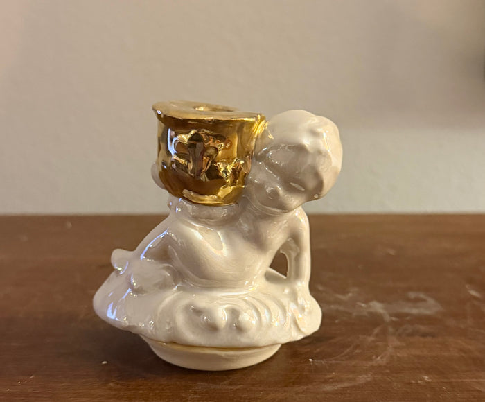 Tiny Gold Cherub  Incense cone burner