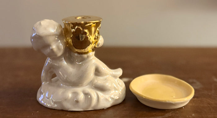 Tiny Gold Cherub  Incense cone burner