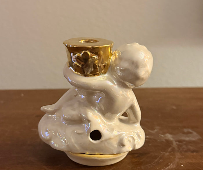 Tiny Gold Cherub  Incense cone burner