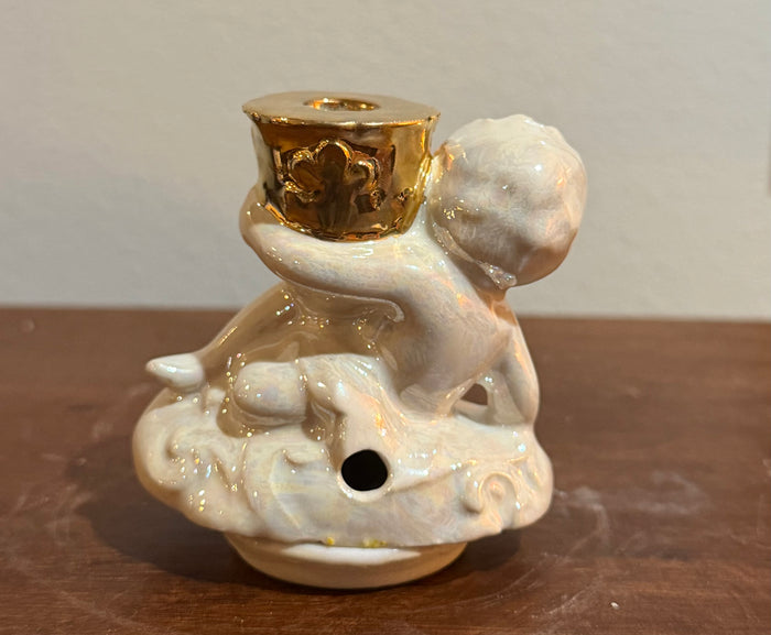 Tiny Gold Cherub  Incense cone burner