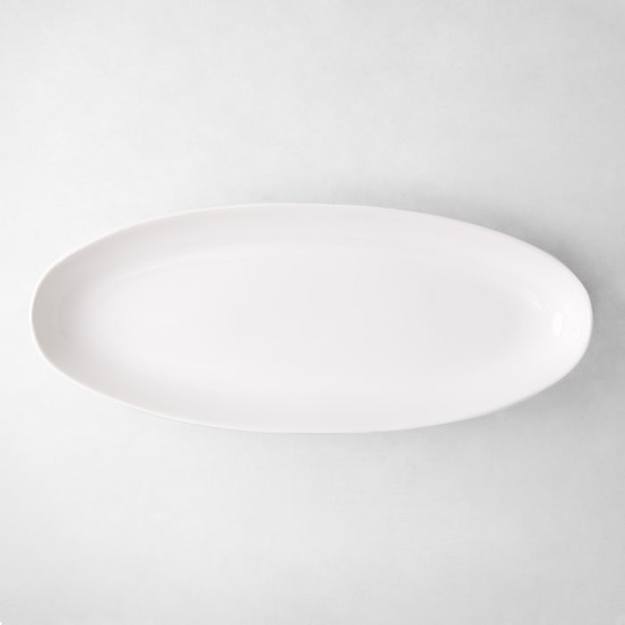 Torino Large Oval Ceramic Serving Platter, white, thick glaze, 26.5"L x 10.75"W.