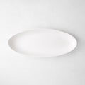 Torino Small Oval Ceramic Serving Platter, thick white glaze, 21.5"L x 8.75"W.