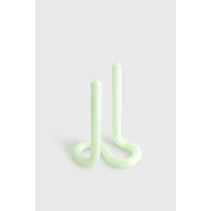Twist Duo Taper Candle in Mint at Golden Rule Gallery