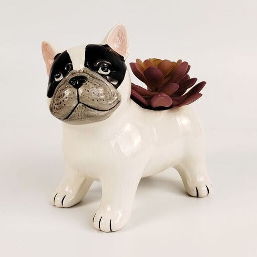 french bulldog planter pot