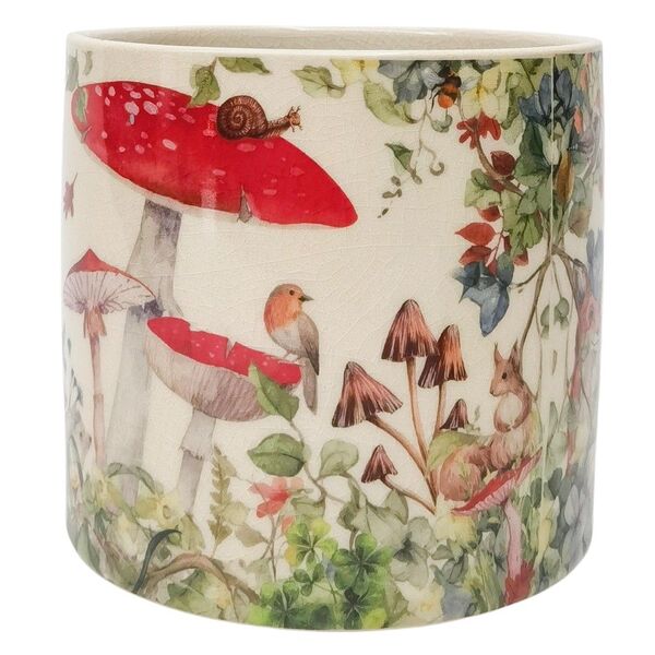 enchanted garden planter pot cute animals garden scene