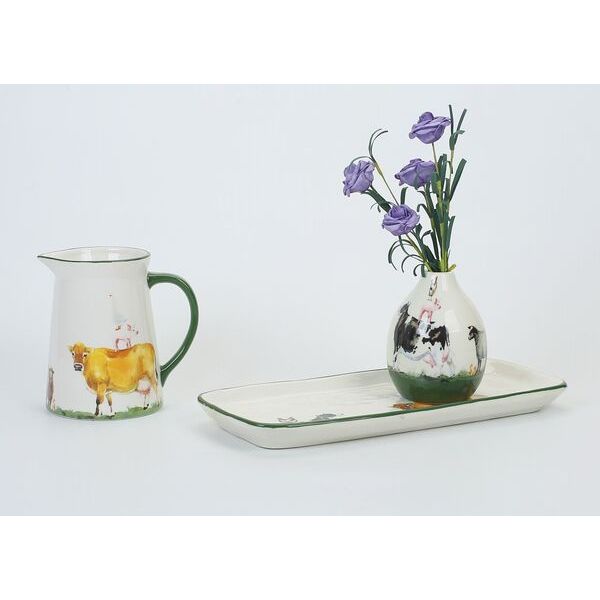 farmyard farm animals kitchenware and vase