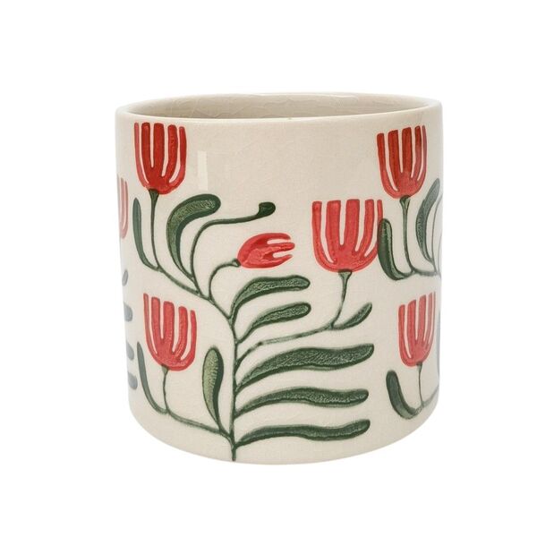 on trend flower planter pot red flowers