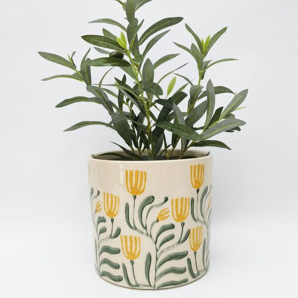 Urban Products Pilbra Planter Pot Green & Yellow 18cm