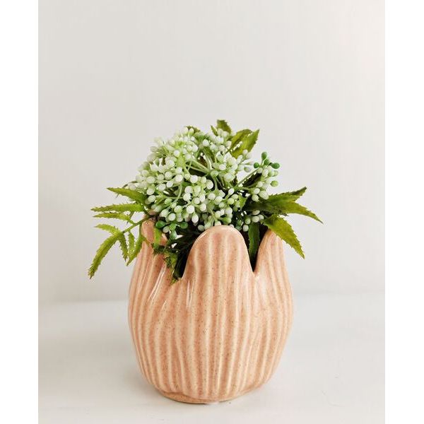 Pink petal shaped planter pot