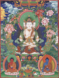 Vairocana - Mahavairocana Image - Tibetan thangka painting, front view