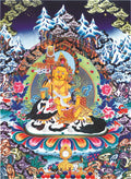 Vaisravana Image - Tibetan thangka painting, front view