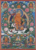 Vaisravana Image - Tibetan thangka painting, front view