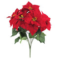 Velvet Poinsettia Small Flower Bush x5, 20in, Red
