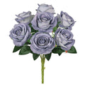 Velvet Rose Bush x7, 16in, Grey Blue