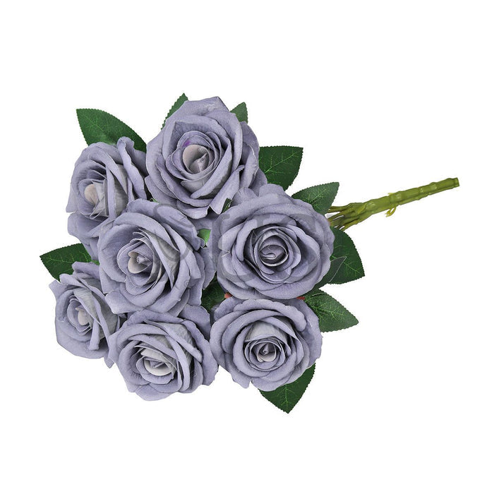 Velvet Rose Bush x7, 16in, Grey Blue