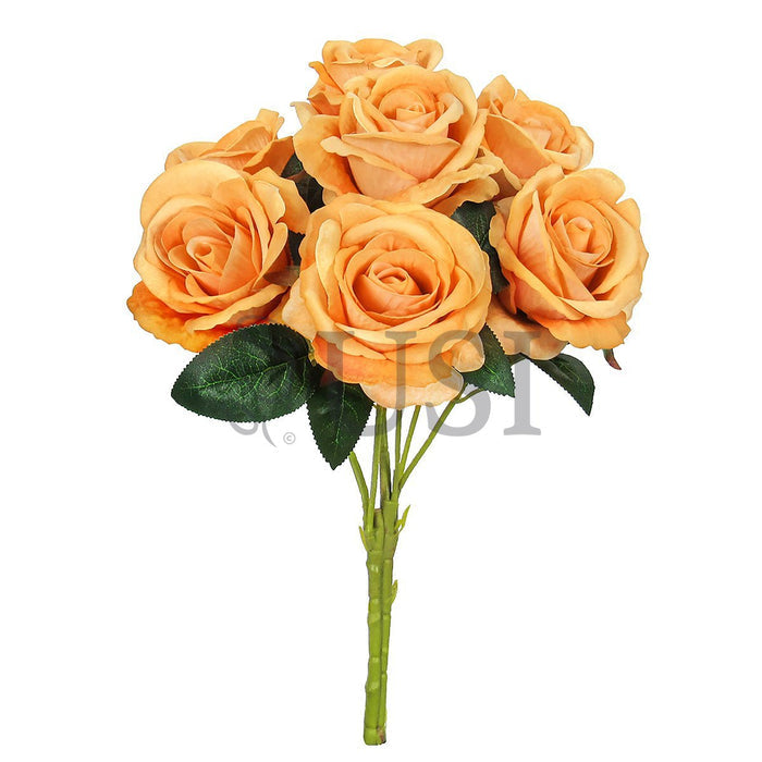 Velvet Rose Bush x7, 16in, Orange