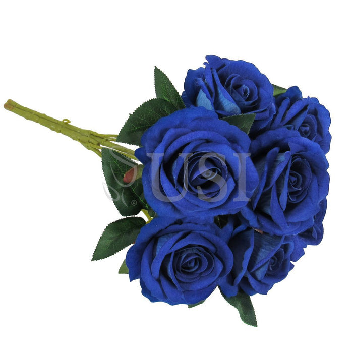 Velvet Rose Bush x7, 16in, Royal Blue