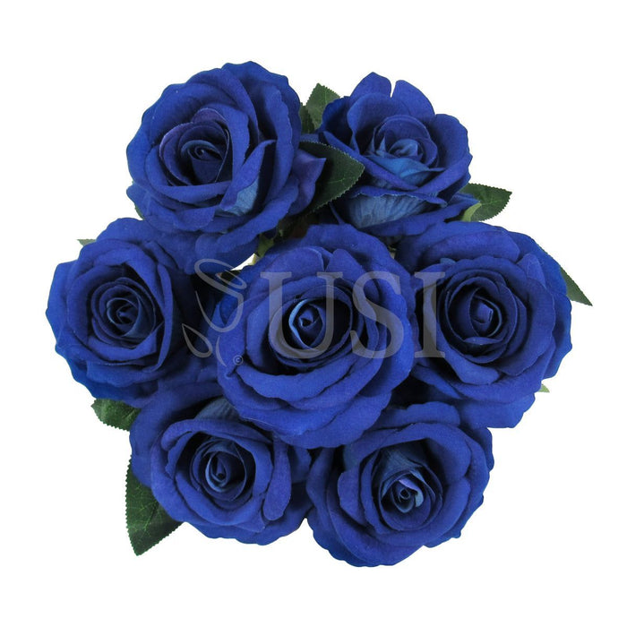 Velvet Rose Bush x7, 16in, Royal Blue