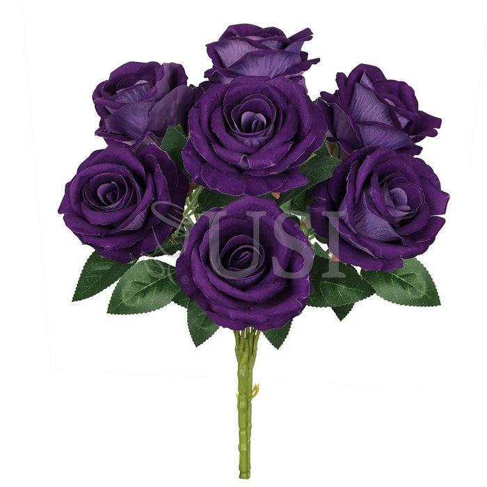 Velvet Rose Bush x7, 16in, Royal Purple