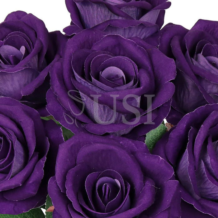 Velvet Rose Bush x7, 16in, Royal Purple
