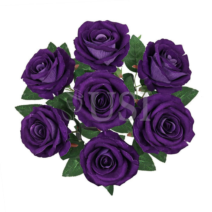 Velvet Rose Bush x7, 16in, Royal Purple