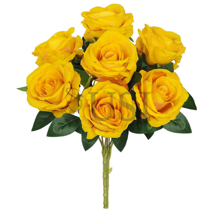 Velvet Rose Bush x7, 16in, Yellow