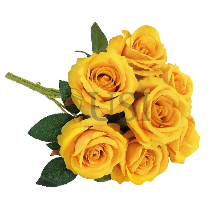 Velvet Rose Bush x7, 16in, Yellow