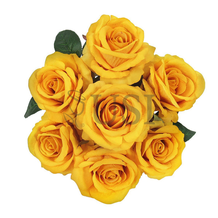 Velvet Rose Bush x7, 16in, Yellow