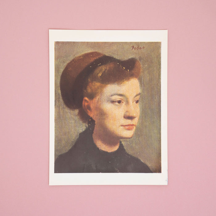 Vintage 1950s Degas "Head of a Young Woman" Swiss Art Print