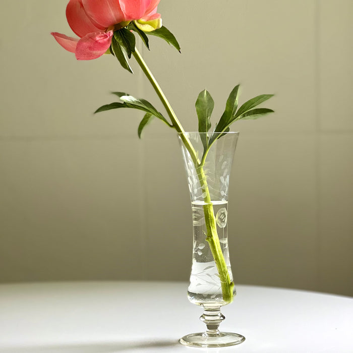 Vintage Footed Flared Mouth Glass Vase at Golden Rule Gallery in Excelsior, MN