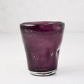 Violet Henri 8 oz. mouth-blown glass with unique imperfections and small air bubbles.