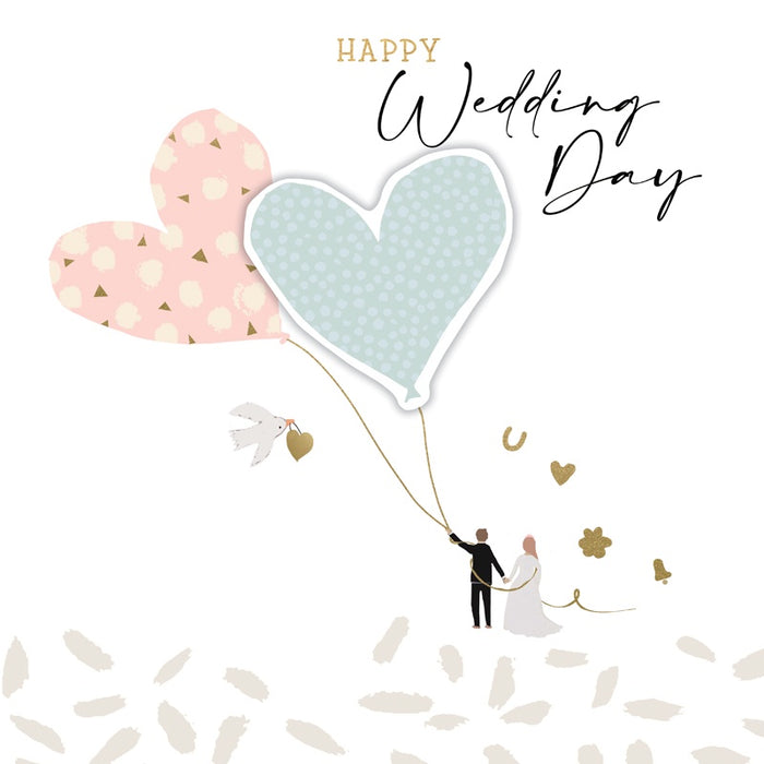 Wedding Big Heart Balloons Card