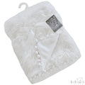 White Deluxe High Pile Wrap W/Pom Pom Trim: FBP172-W - Kidswholesale.co.uk