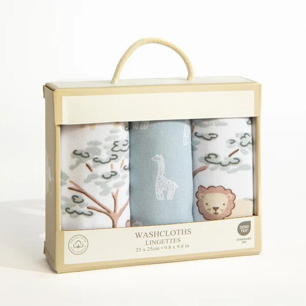 wild safari baby boy wash cloths for bathtime