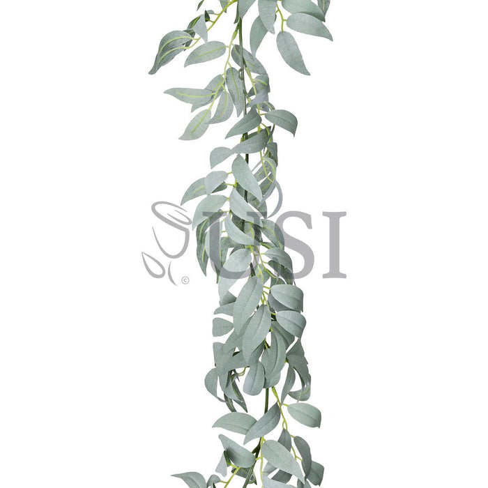 Willow Leaf Greenery Garland, 6ft, Frosted Green