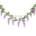 Wisteria Hanging Flower Garland x9, 6ft, Lavender