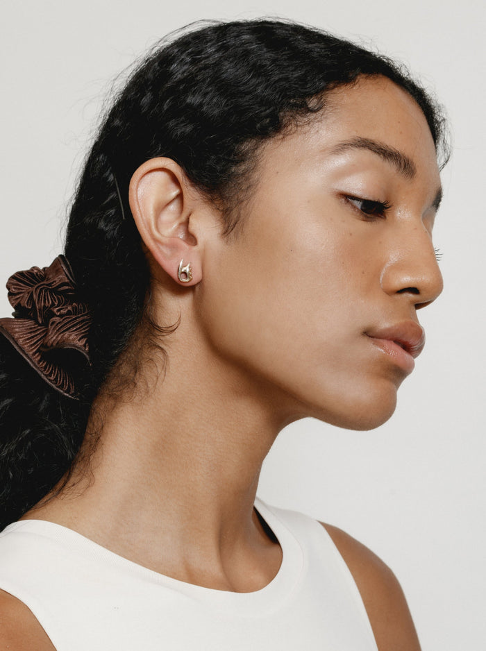 Gold Wolf Circus Esther Earring Styled on Model