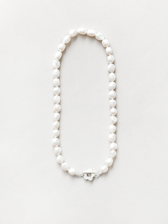 Wolf Circus Lola Sterling Silver Flower Pearl Necklace