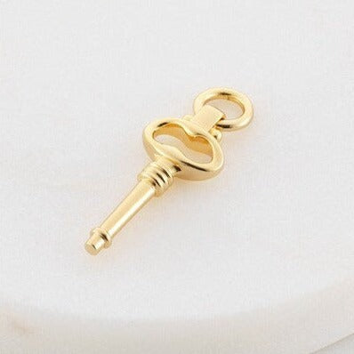 zafino moments key gold charm for necklace
