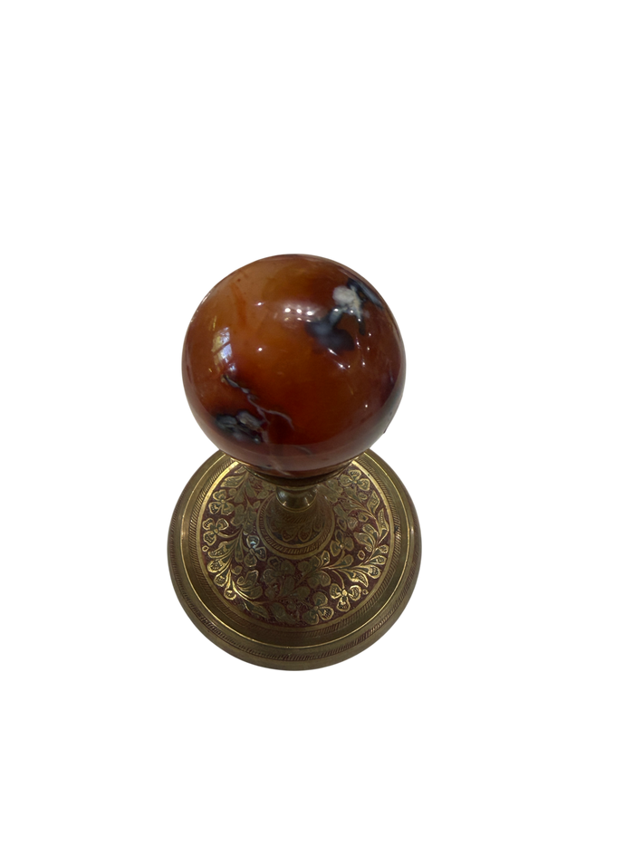 zExclusive Carnelian Agate Polished Sphere — detail view