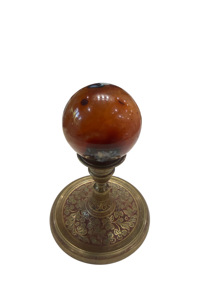 zExclusive Carnelian Agate Polished Sphere — side profile