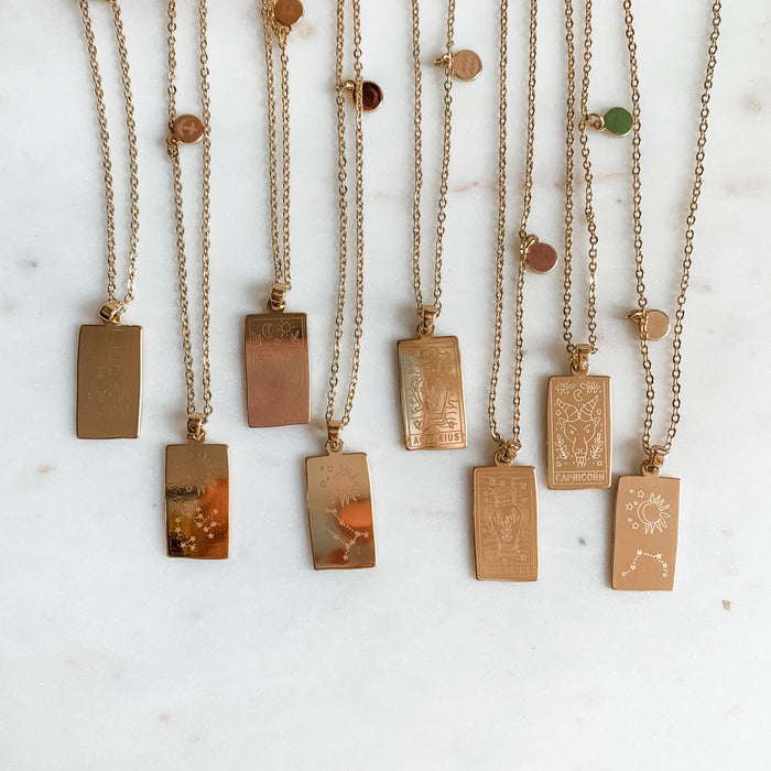 Zodiac Sign Pendant Dainty Necklace